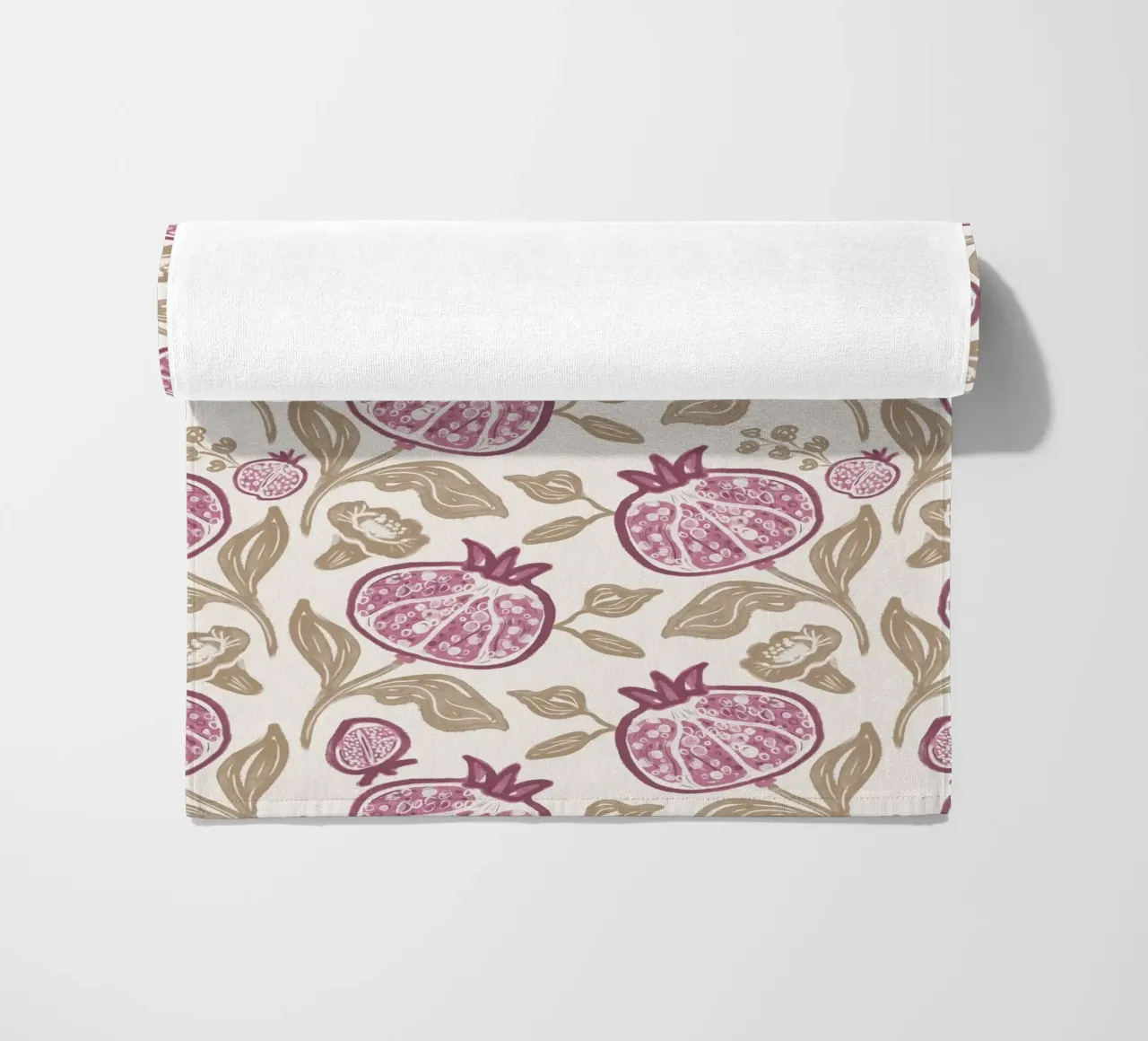Pink Pomegranates Pattern telo mare da anisillustration