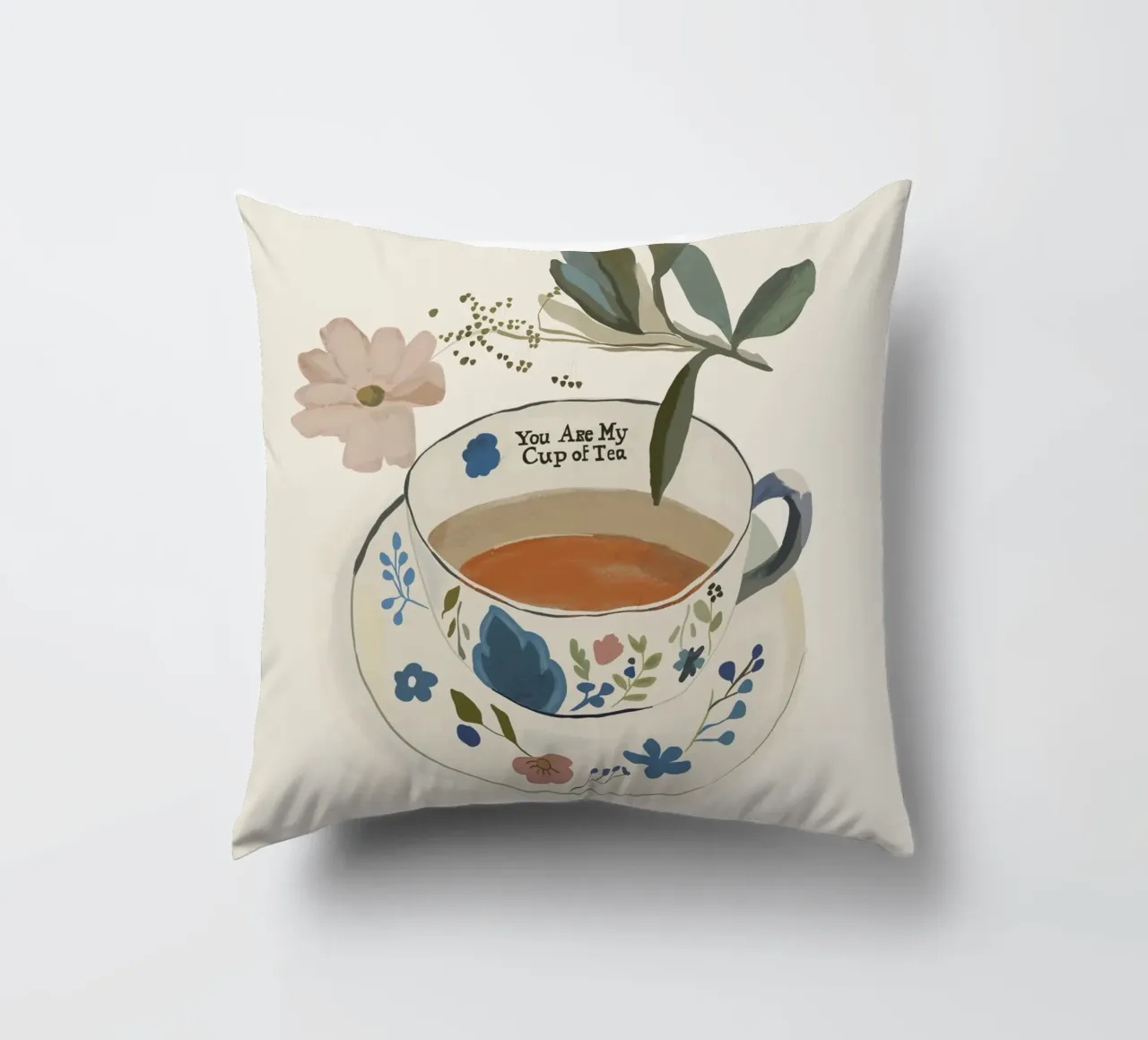 You are My Cup of Tea 4 decorative cushion by ThingDesign