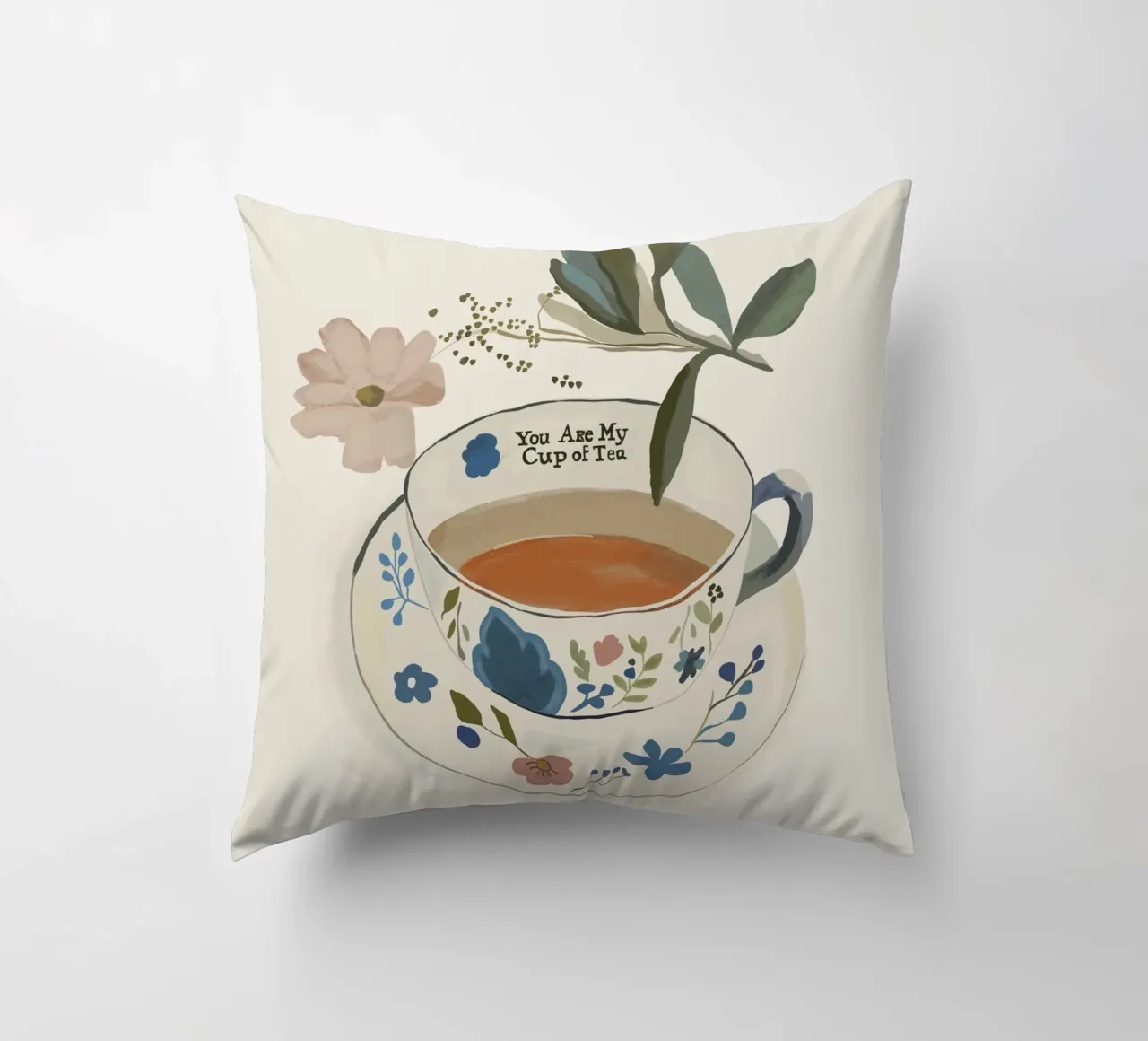 You are My Cup of Tea 4 decorative cushion by ThingDesign