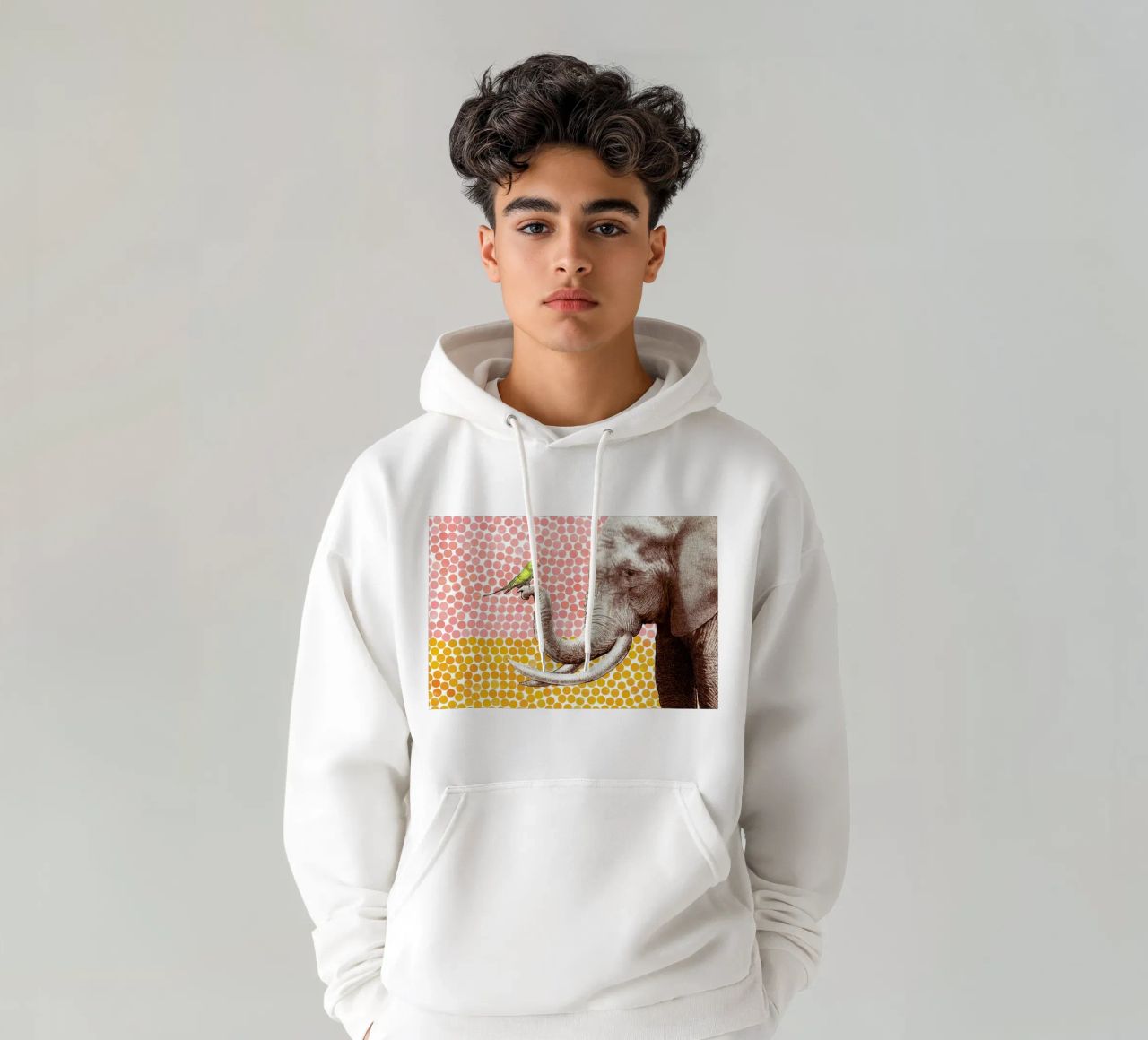 Elephant and Bird felpa con cappuccio da Eric Fan