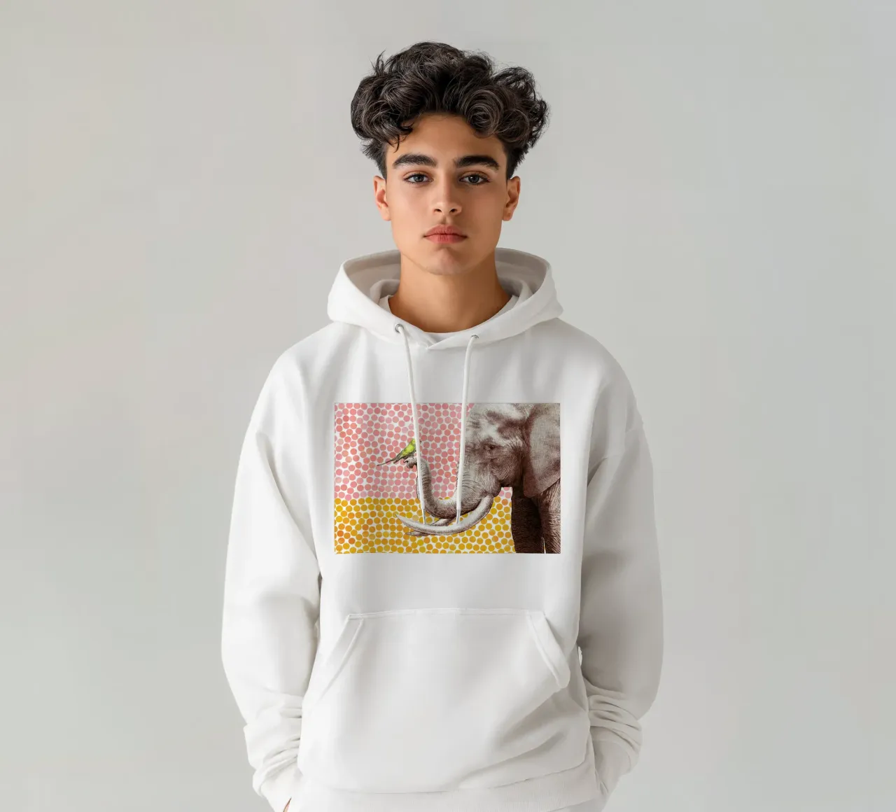 Elephant and Bird felpa con cappuccio da Eric Fan