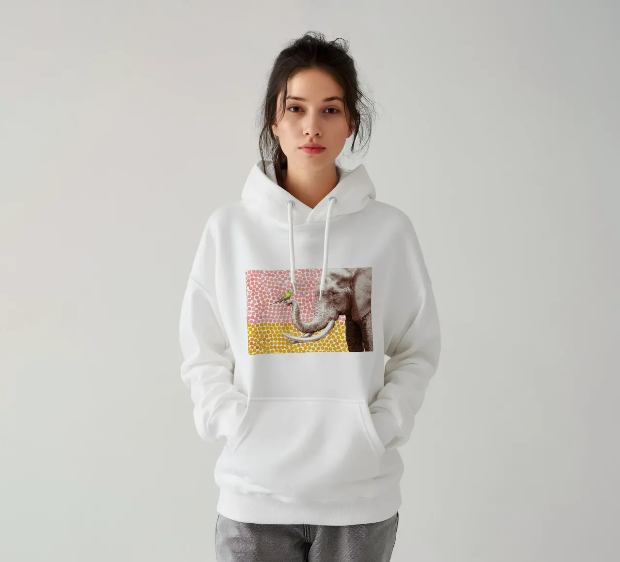 Elephant and Bird felpa con cappuccio da Eric Fan