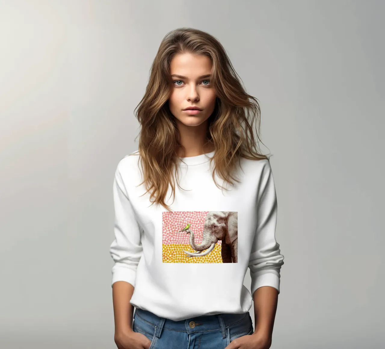 Elephant and Bird sweatshirt van Eric Fan