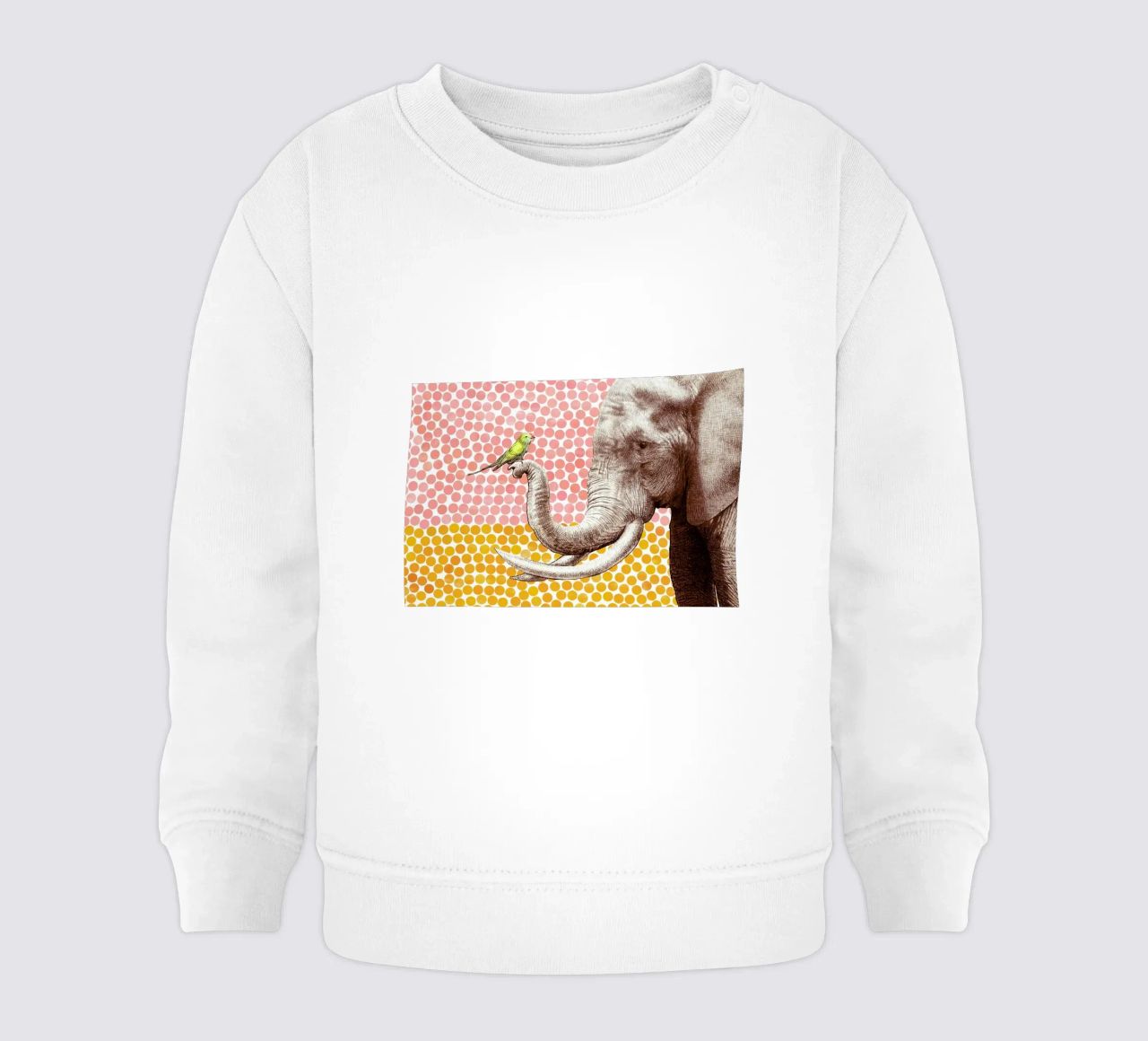 Elephant and Bird felpa neonato da Eric Fan