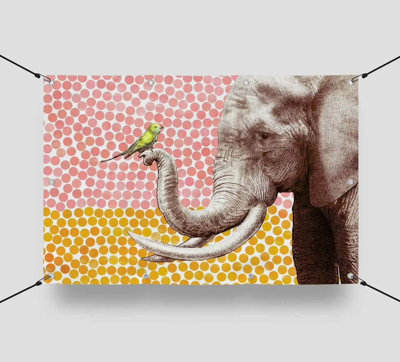 Elephant and Bird telo in pvc da Eric Fan