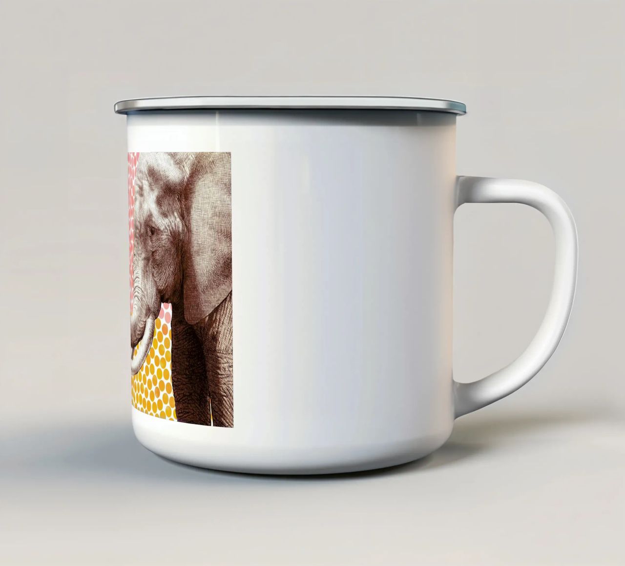 Elephant and Bird tazza in smalto da Eric Fan
