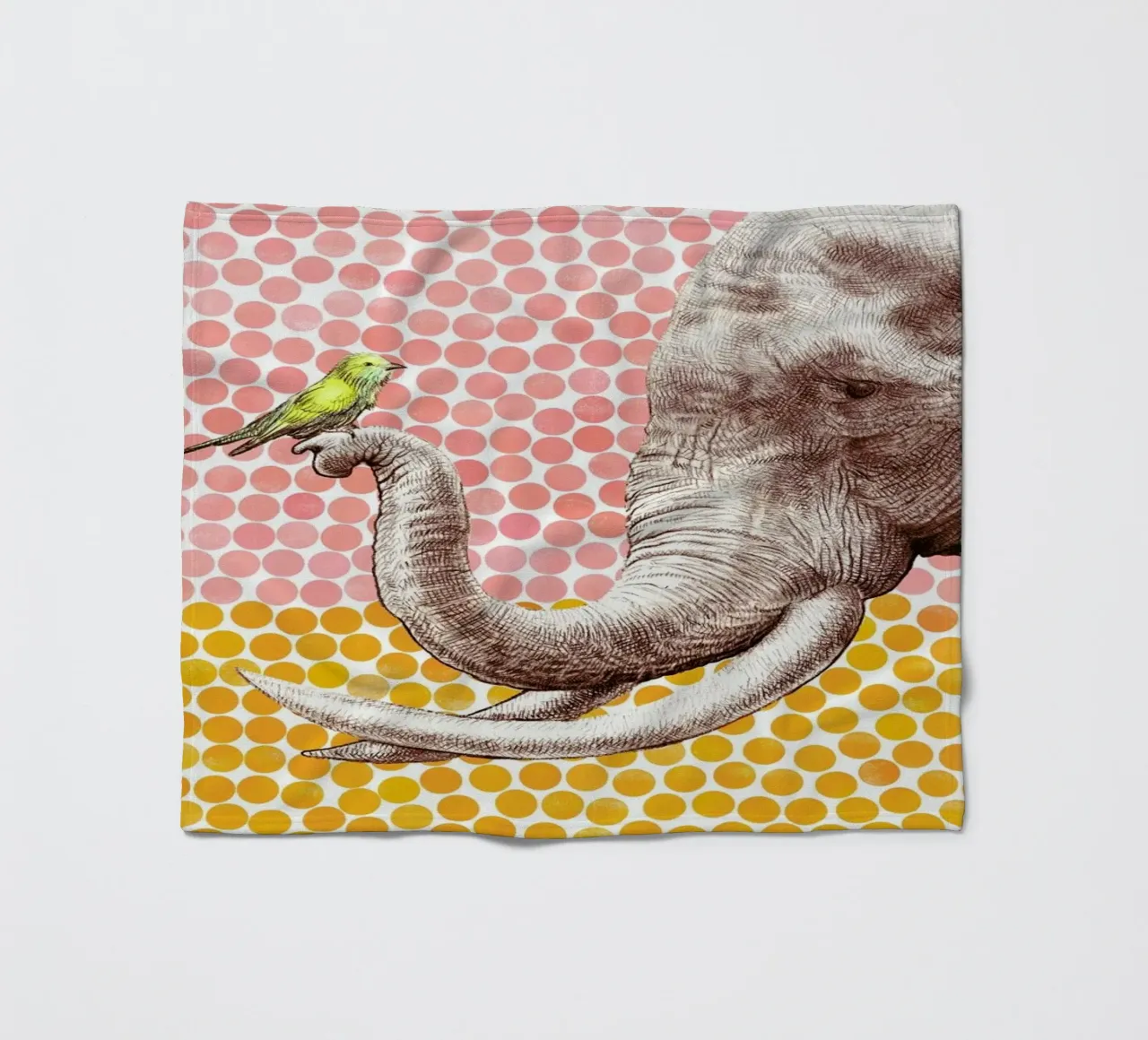 Elephant and Bird coperta in pile da Eric Fan