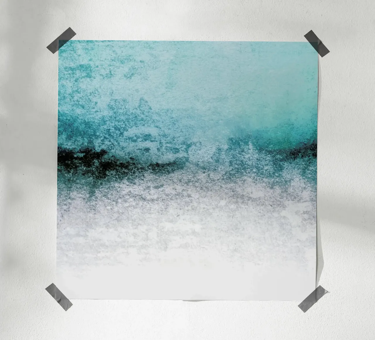 Snowdreamer Aqua poster con telaio in legno da Monika Strigel