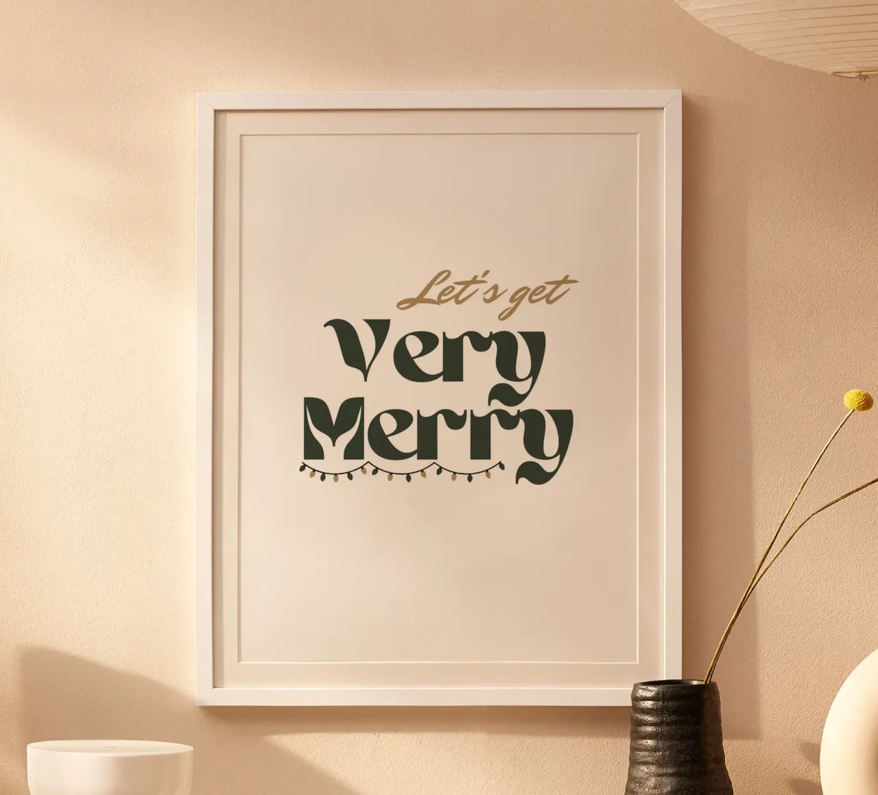 Very Merry poster con telaio in alluminio da Dreamer10
