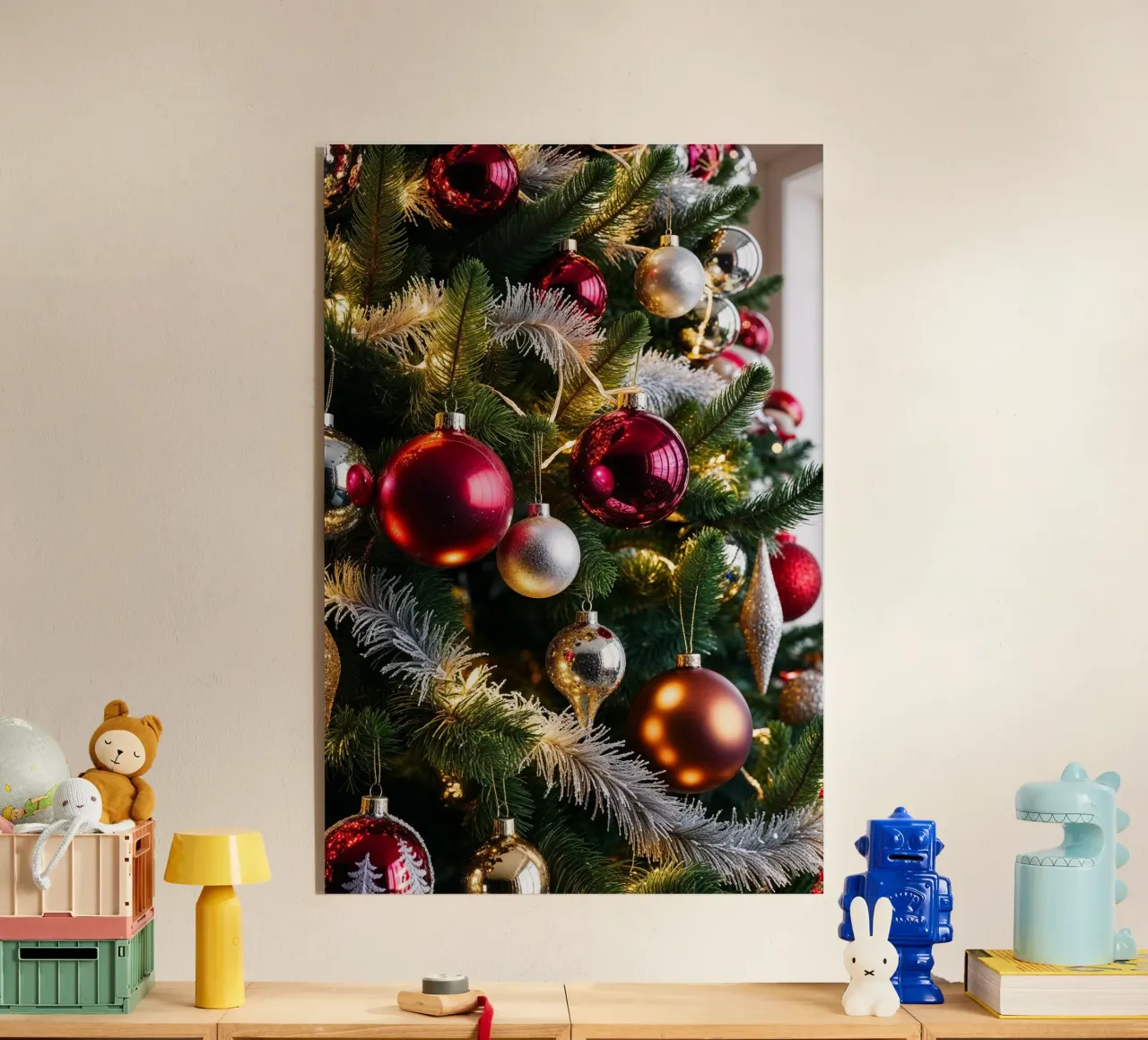 Decorazioni eleganti per l'albero di Natale in rosso, oro e seta. plexiglass da AlbertKlee