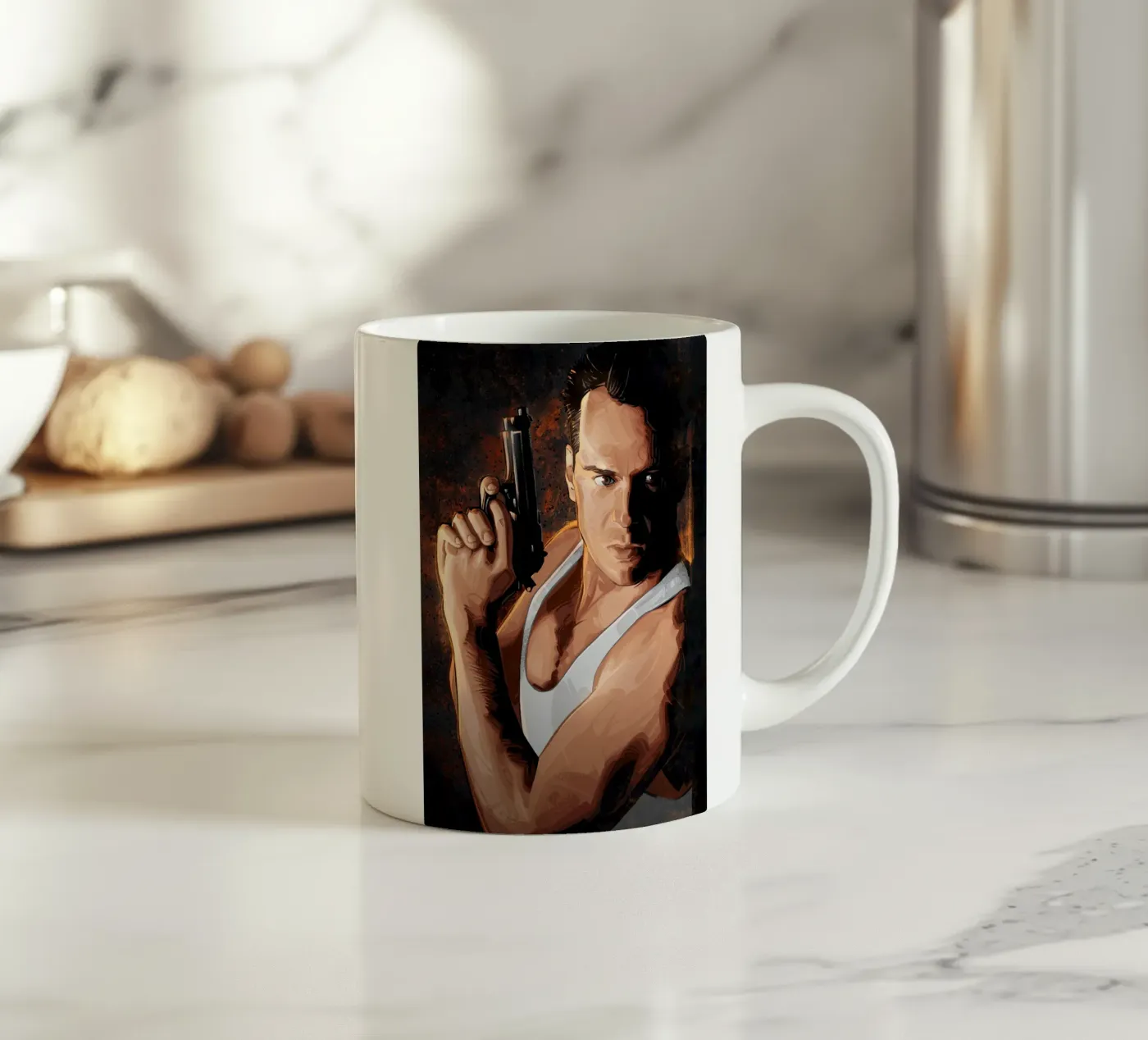 Die Hard ceramic mug by nabakumov