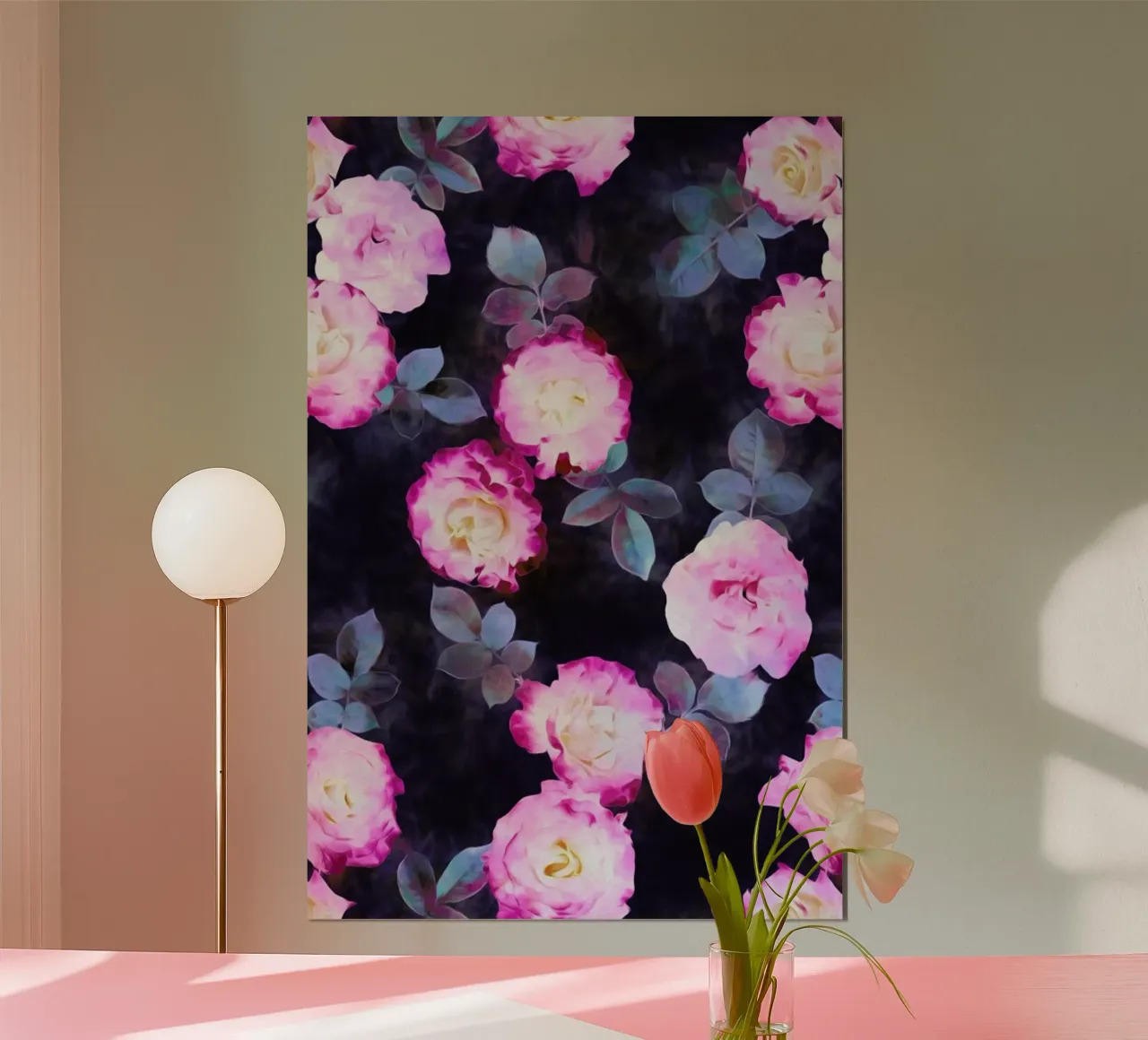 Twilight Roses poster con telaio in alluminio da Micklyn Le Feuvre