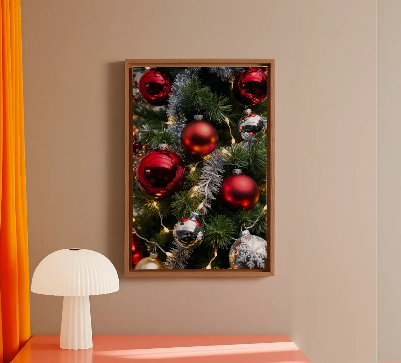 Eleganti decorazioni per l'albero di Natale in rosso, oro e argento tela da AlbertKlee