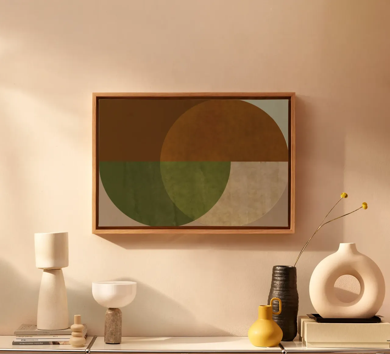 Modern Earthy Abstract tela con Cornice a cassetta da nileshkikuuchise