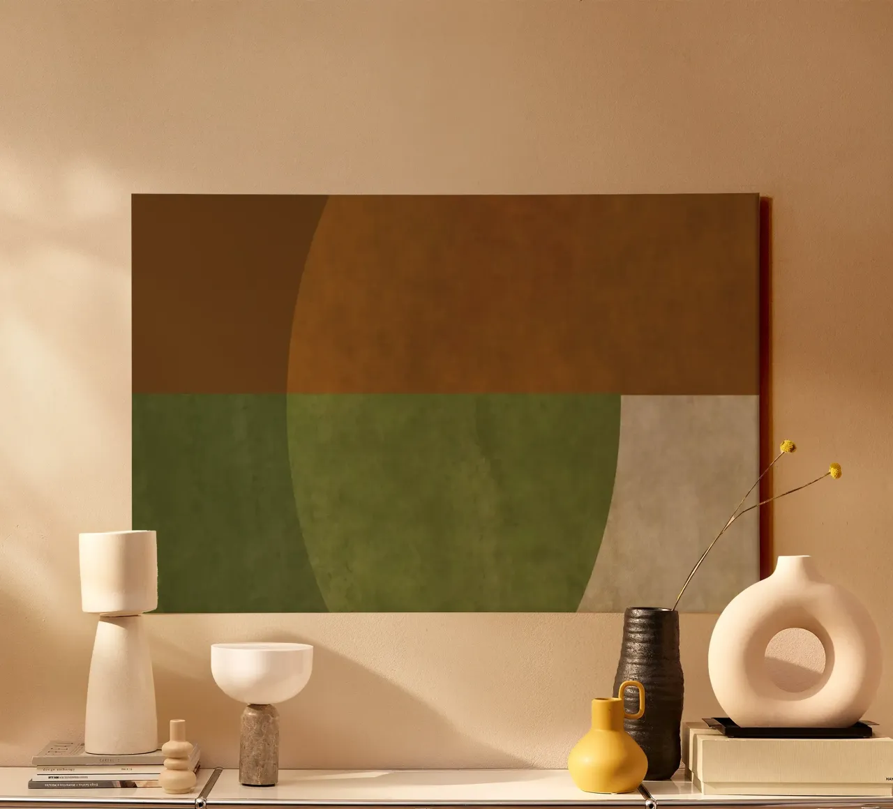 Modern Earthy Abstract tela con Cornice a cassetta da nileshkikuuchise