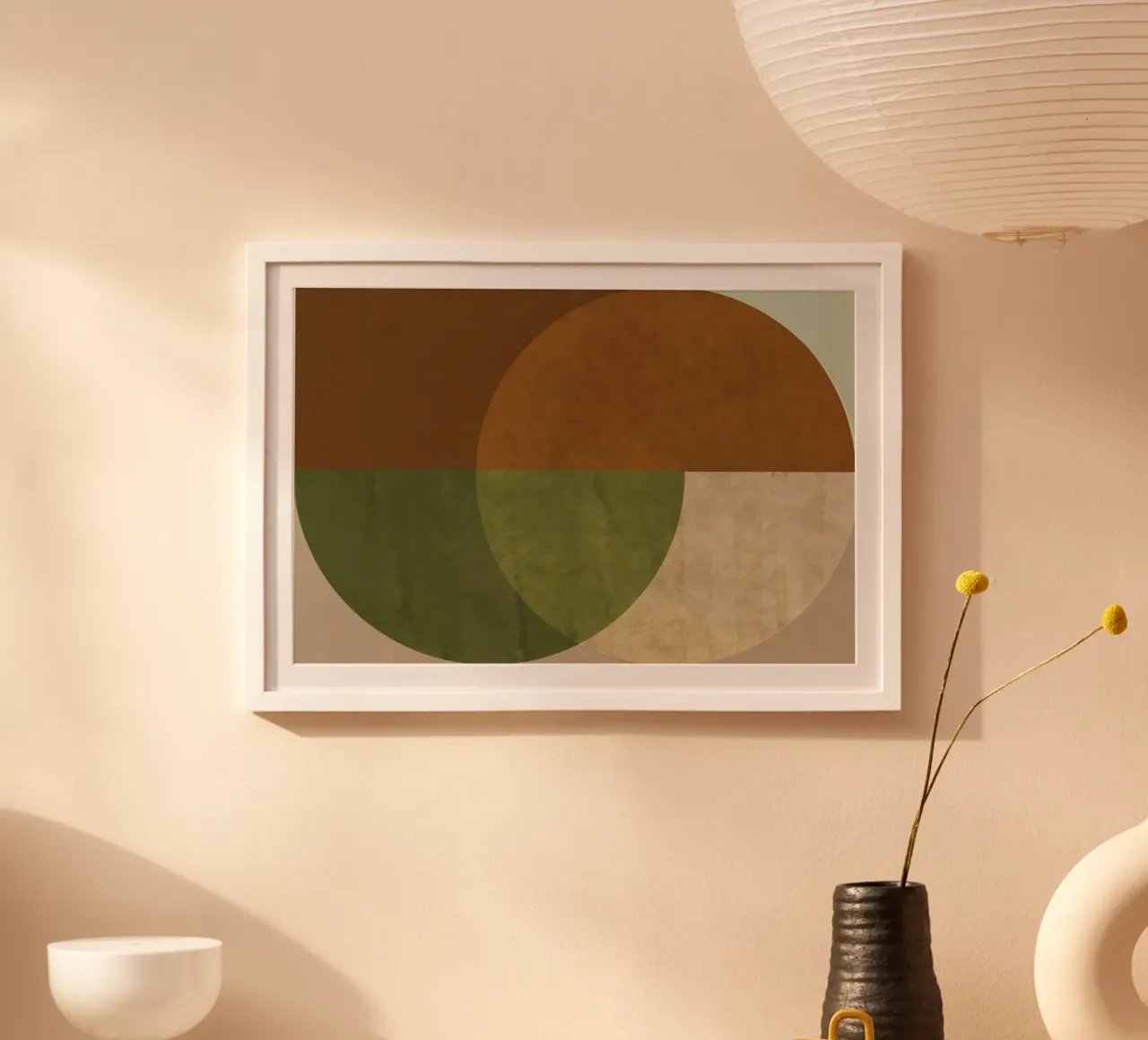 Modern Earthy Abstract poster with plastic frame by nileshkikuuchise