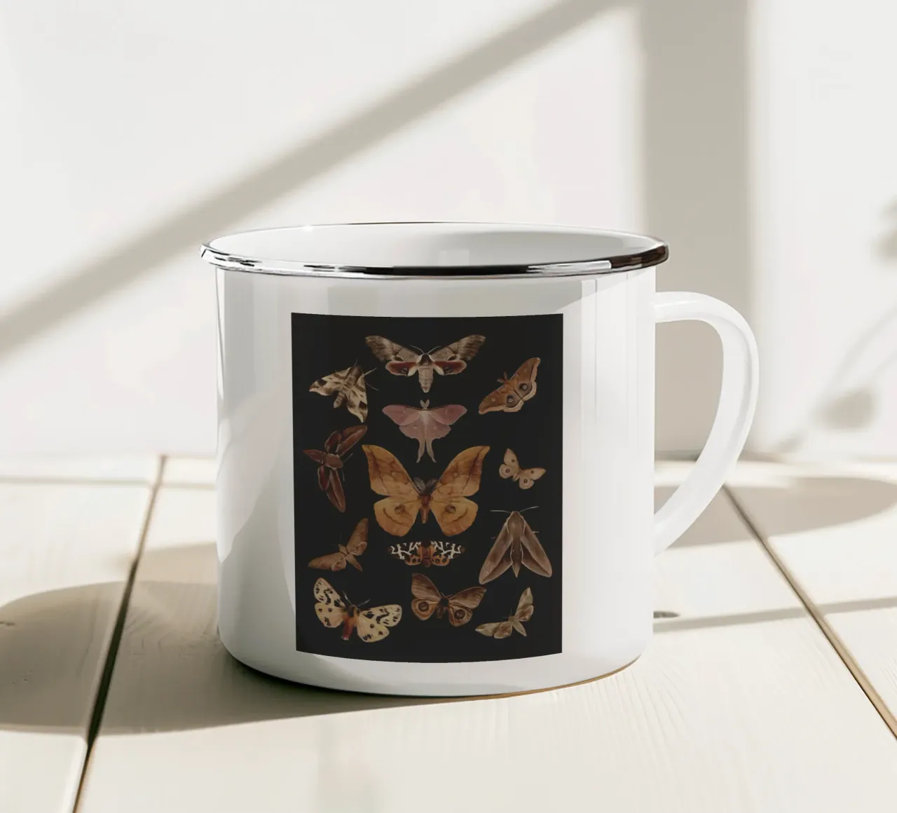 Farfalle notturne 2 tazza in smalto da dada22