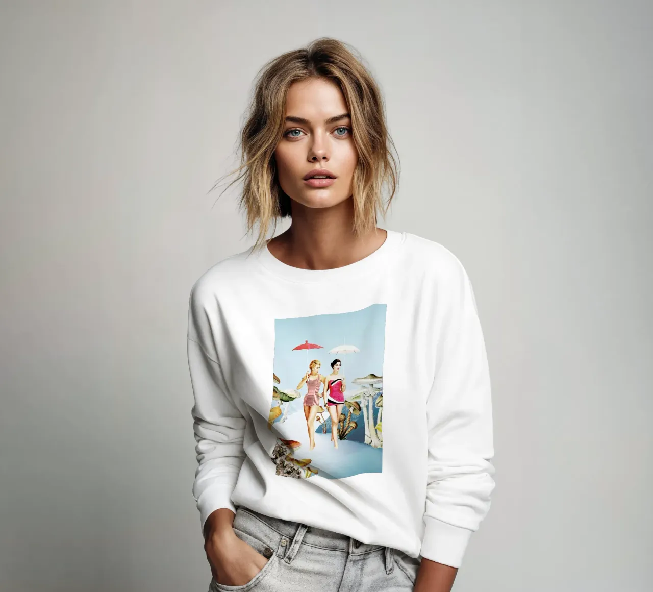 Let's Pretend We're Mushrooms sweatshirt by Maarten Léon