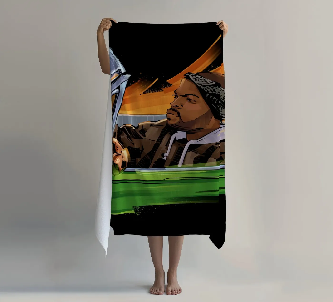 Ice Cube beach towel by nabakumov