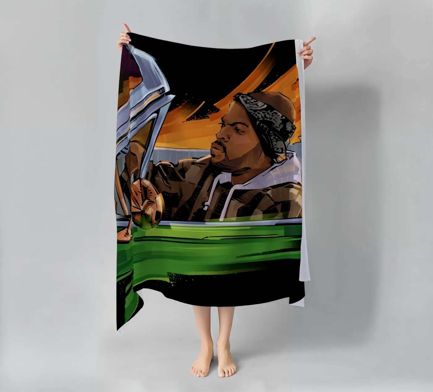 Ice Cube beach towel by nabakumov