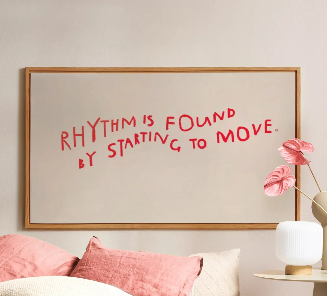 Motivational Art Print "Rhythm Is Found by Starting to Move" alluminio dibond da AlbertKlee
