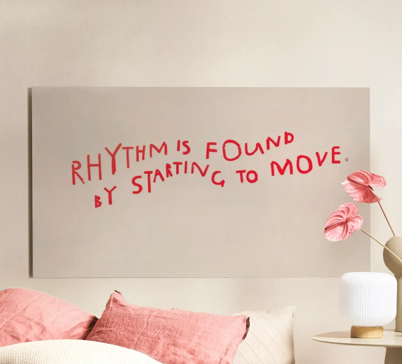 Motivational Art Print "Rhythm Is Found by Starting to Move" alluminio dibond da AlbertKlee