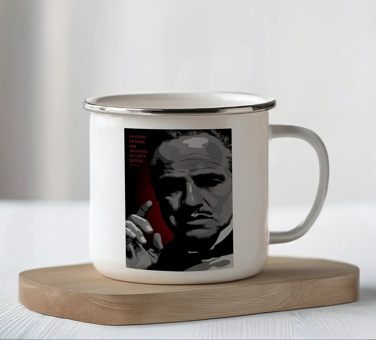 Vito Corleone Quote tazza in smalto da nabakumov
