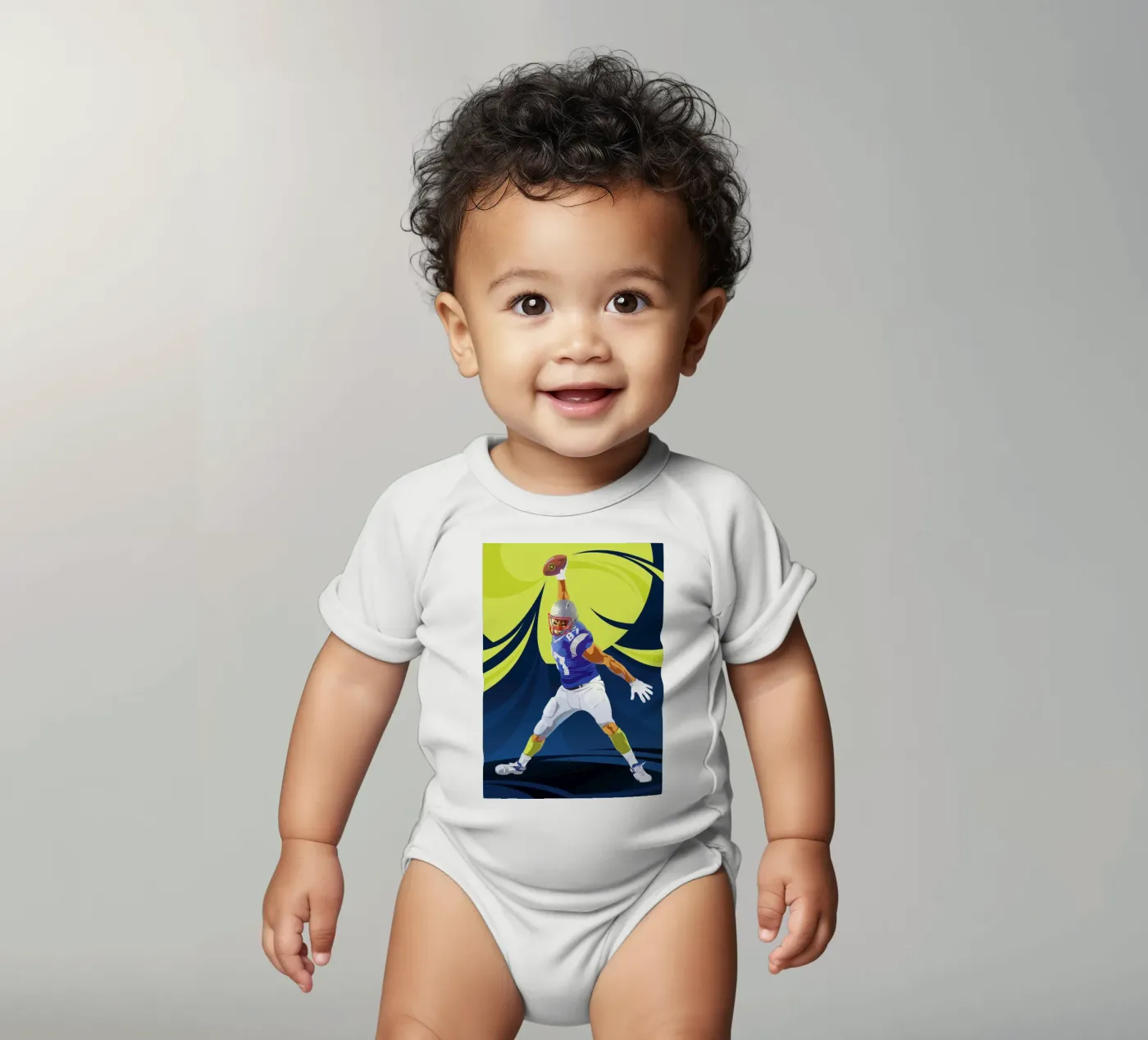 Touchdown short-sleeve baby romper by nabakumov