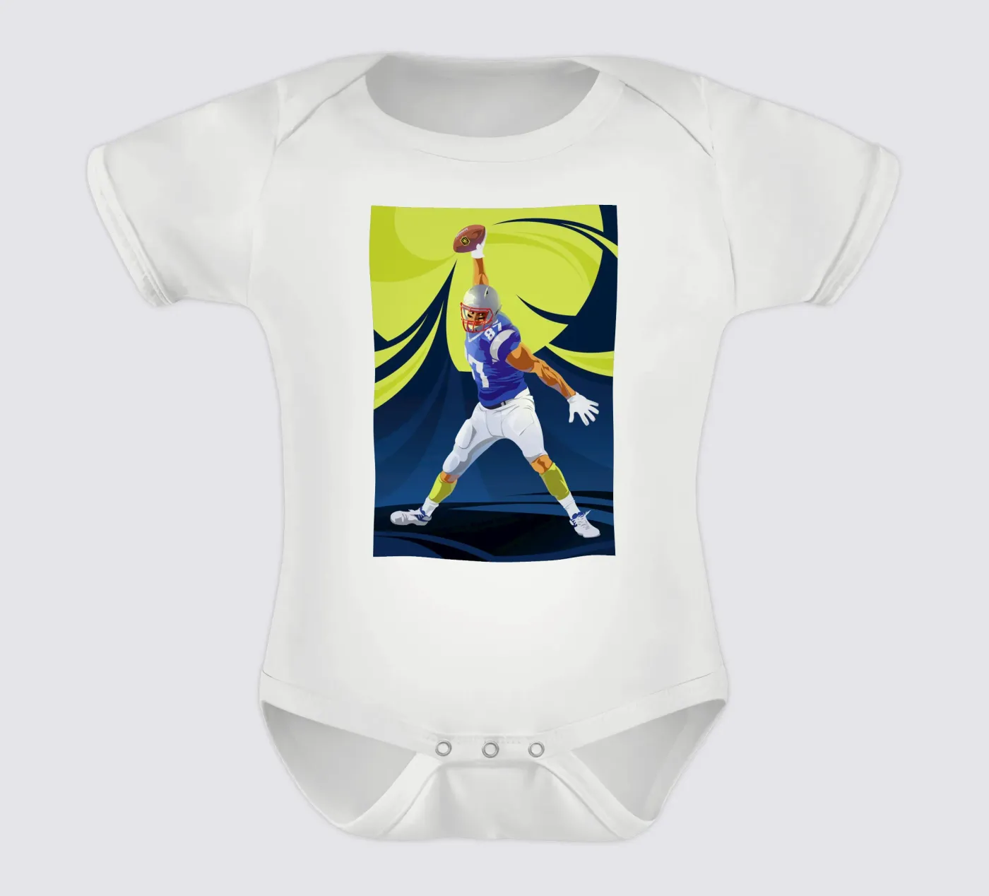 Touchdown short-sleeve baby romper by nabakumov