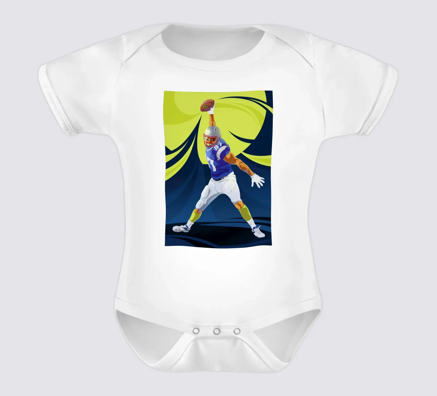 Touchdown short-sleeve baby romper by nabakumov