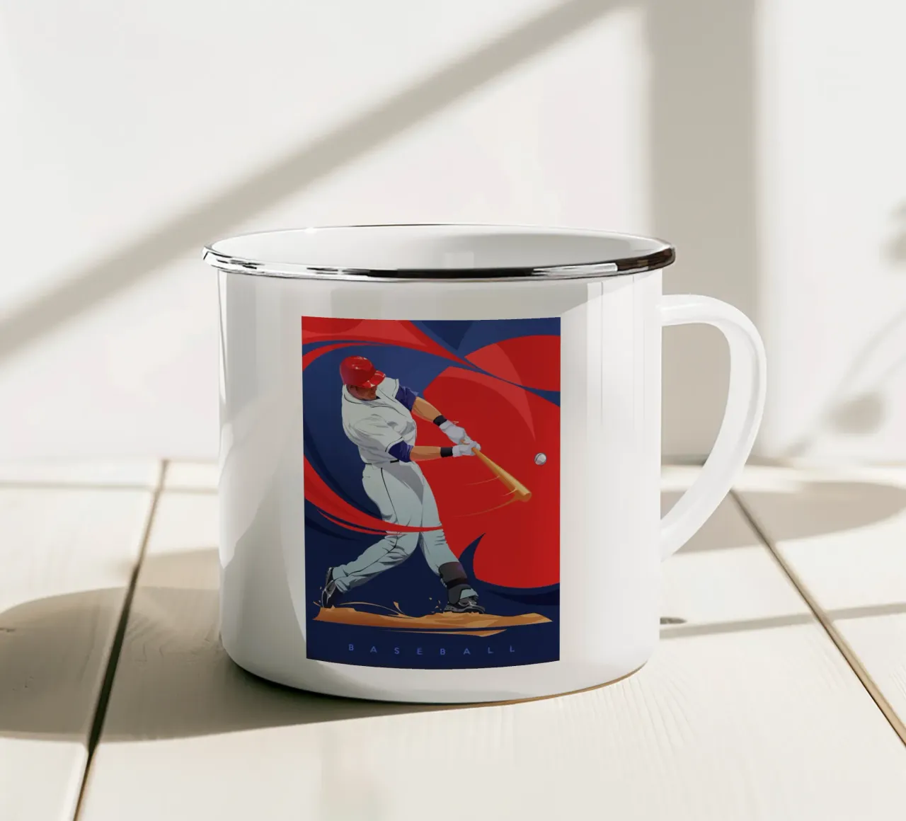 Baseballer tazza in smalto da nabakumov