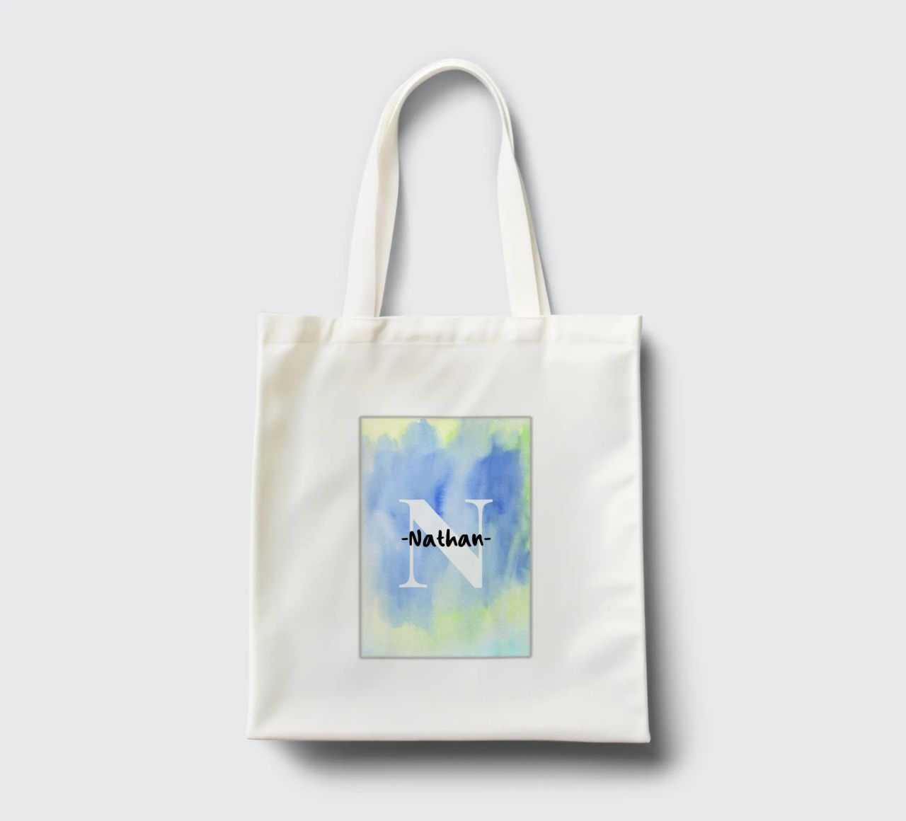Customizable Watercolor Design – Initial & Name Art tote bag by Ben & Clo creations