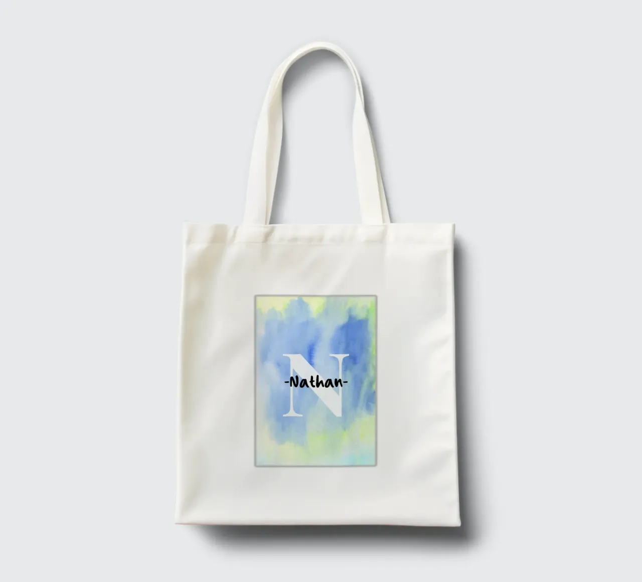 Diseño personalizable en acuarela - Initial & Name Art tote bag de Ben & Clo creations