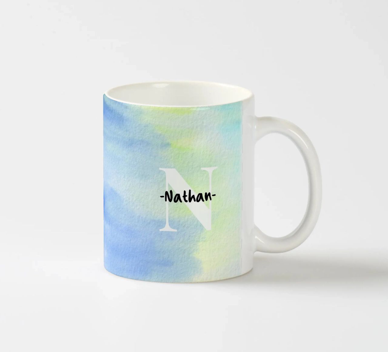 Customizable Watercolor Design – Initial & Name Art ceramic mug by Ben & Clo creations