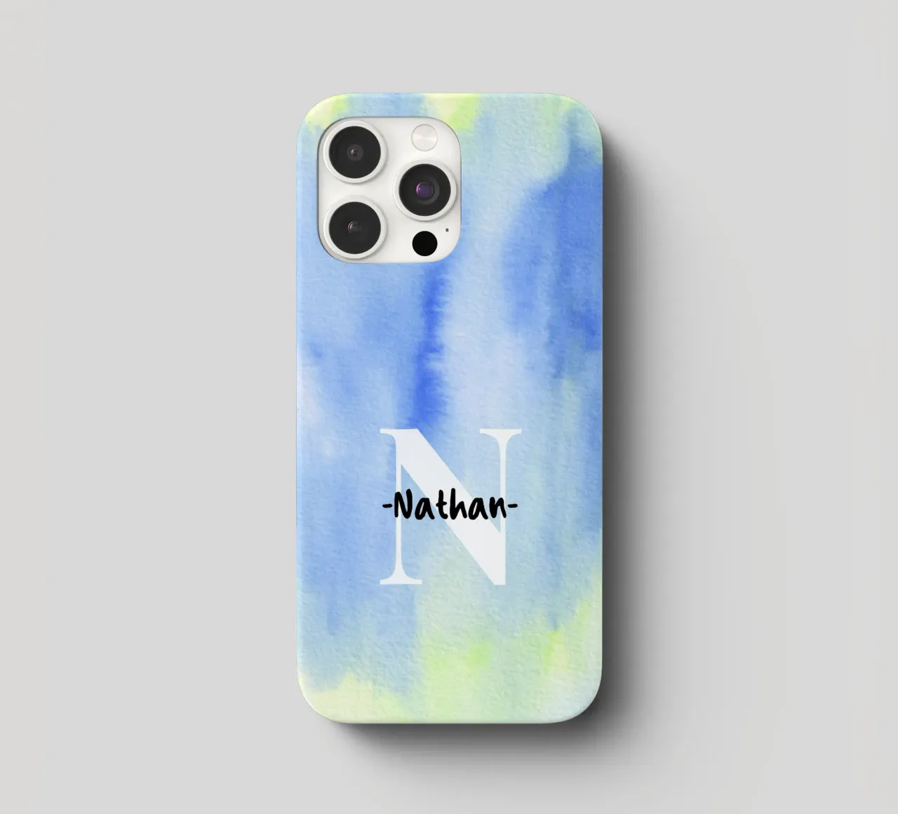 Customizable Watercolor Design – Initial & Name Art iphone case by Ben & Clo creations