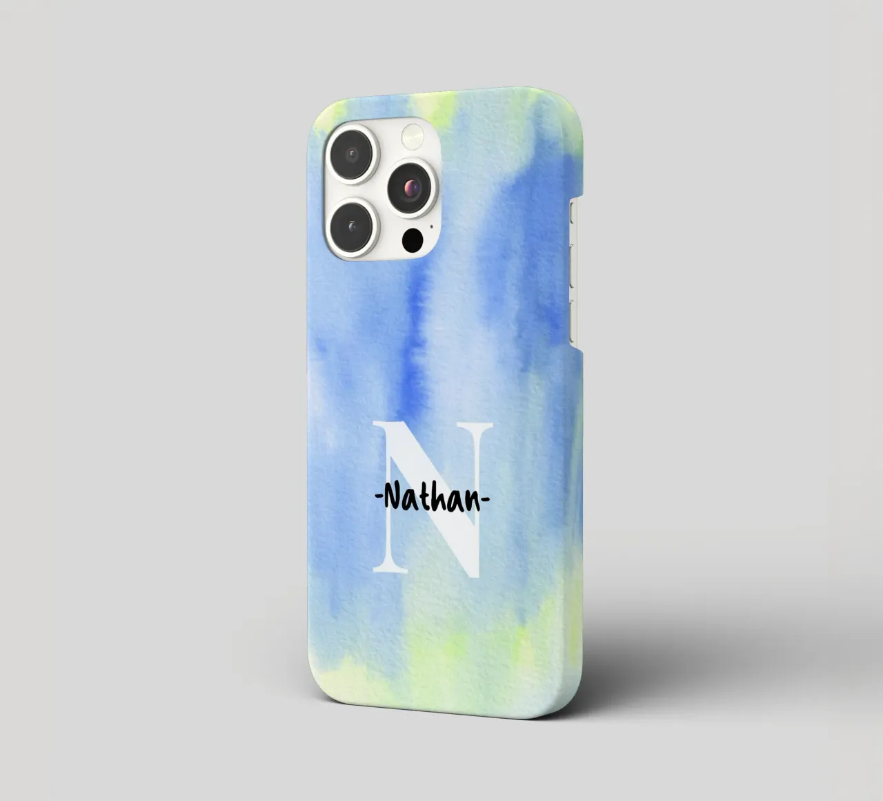 Customizable Watercolor Design – Initial & Name Art iphone case by Ben & Clo creations
