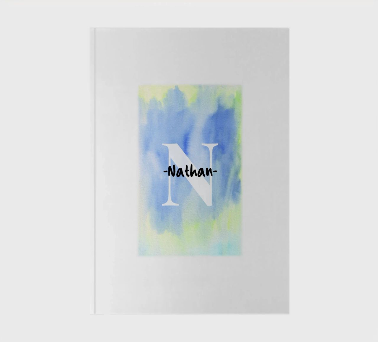 Customizable Watercolor Design – Initial & Name Art notebook by Ben & Clo creations