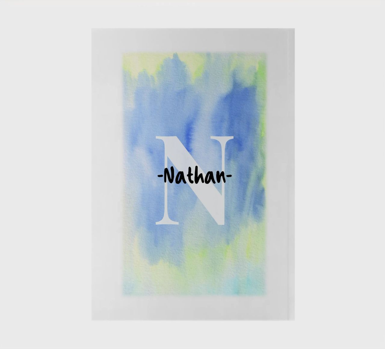Customizable Watercolor Design – Initial & Name Art notebook by Ben & Clo creations