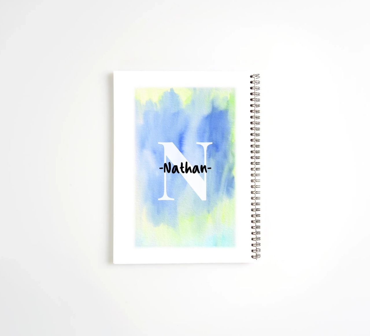 Customizable Watercolor Design – Initial & Name Art spiral notebook by Ben & Clo creations