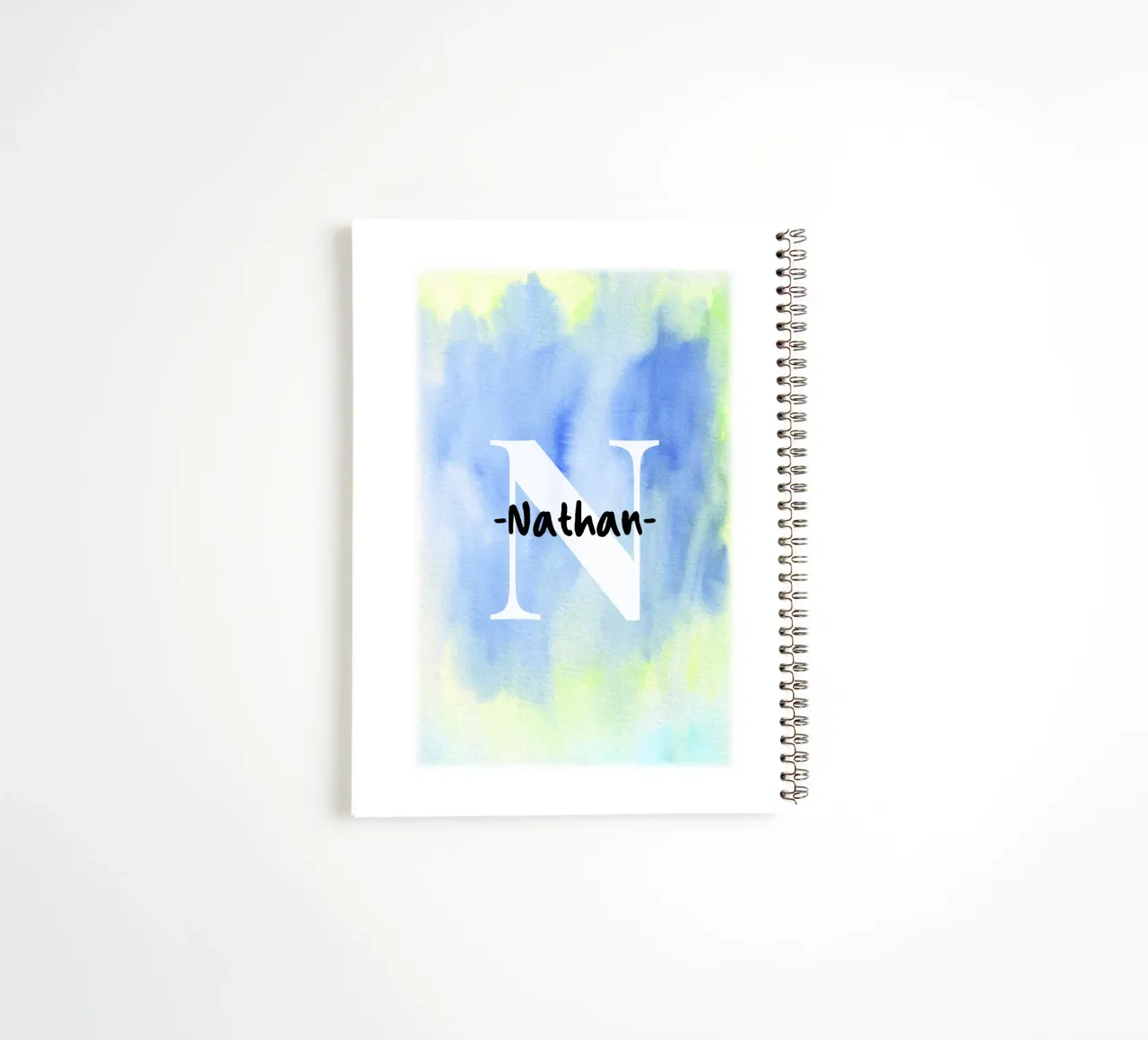 Motif aquarelle personnalisable - Initiales & Nom Art carnet à spirale de Ben & Clo creations