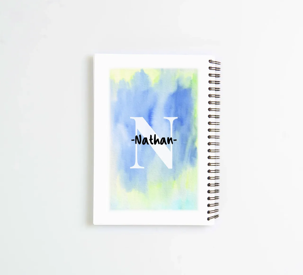 Motif aquarelle personnalisable - Initiales & Nom Art carnet à spirale de Ben & Clo creations
