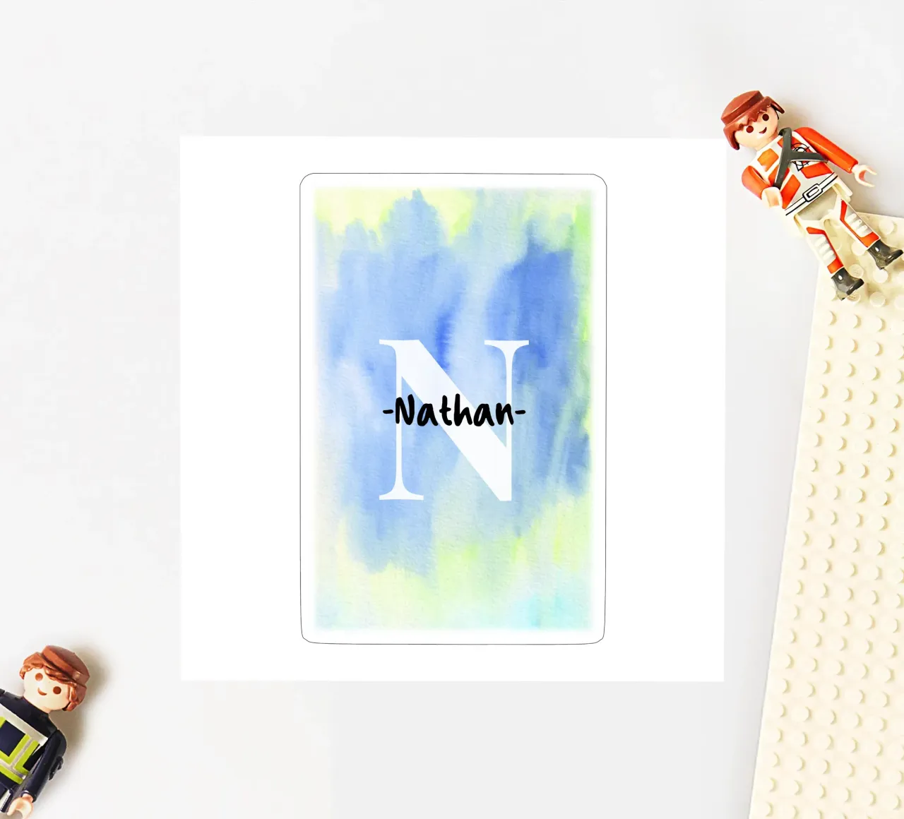 Aanpasbaar aquarelontwerp - initiaal & naam kunst sticker van Ben & Clo creations