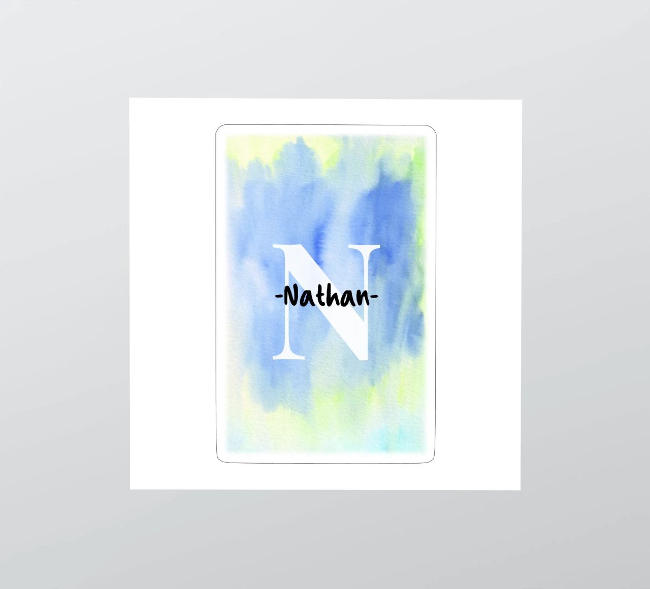 Customizable Watercolor Design – Initial & Name Art sticker by Ben & Clo creations