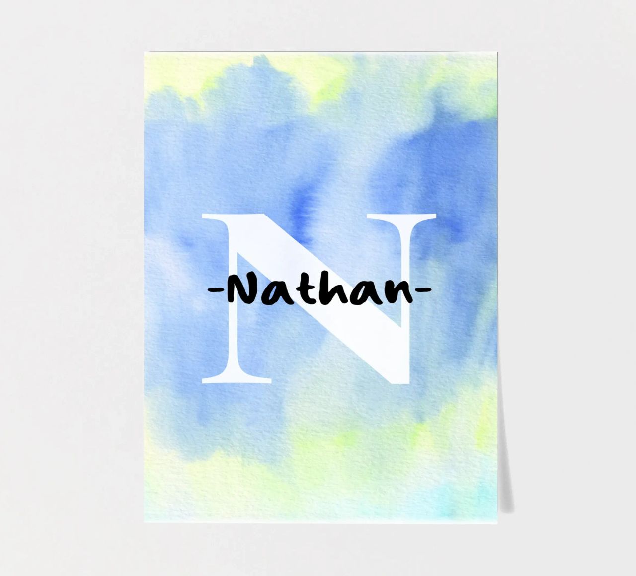 Customizable Watercolor Design – Initial & Name Art sticker sheet by Ben & Clo creations