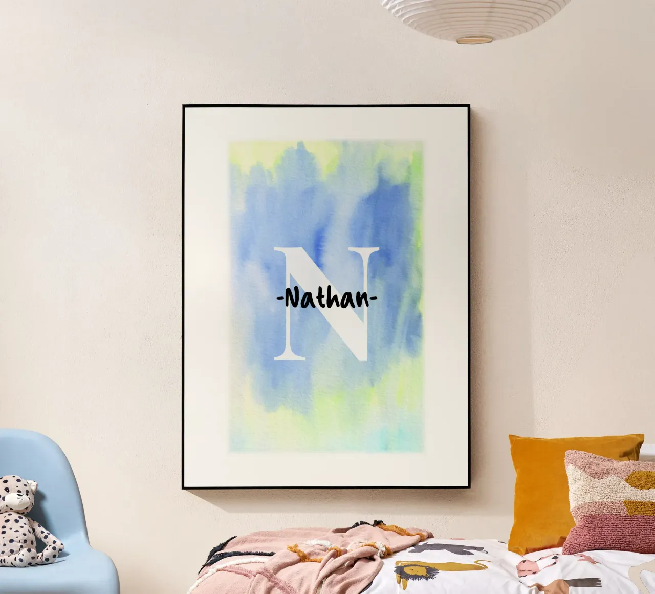 Personalisierbares Aquarelldesign - Initialen & Name Art Acryl-Glas von Ben & Clo creations
