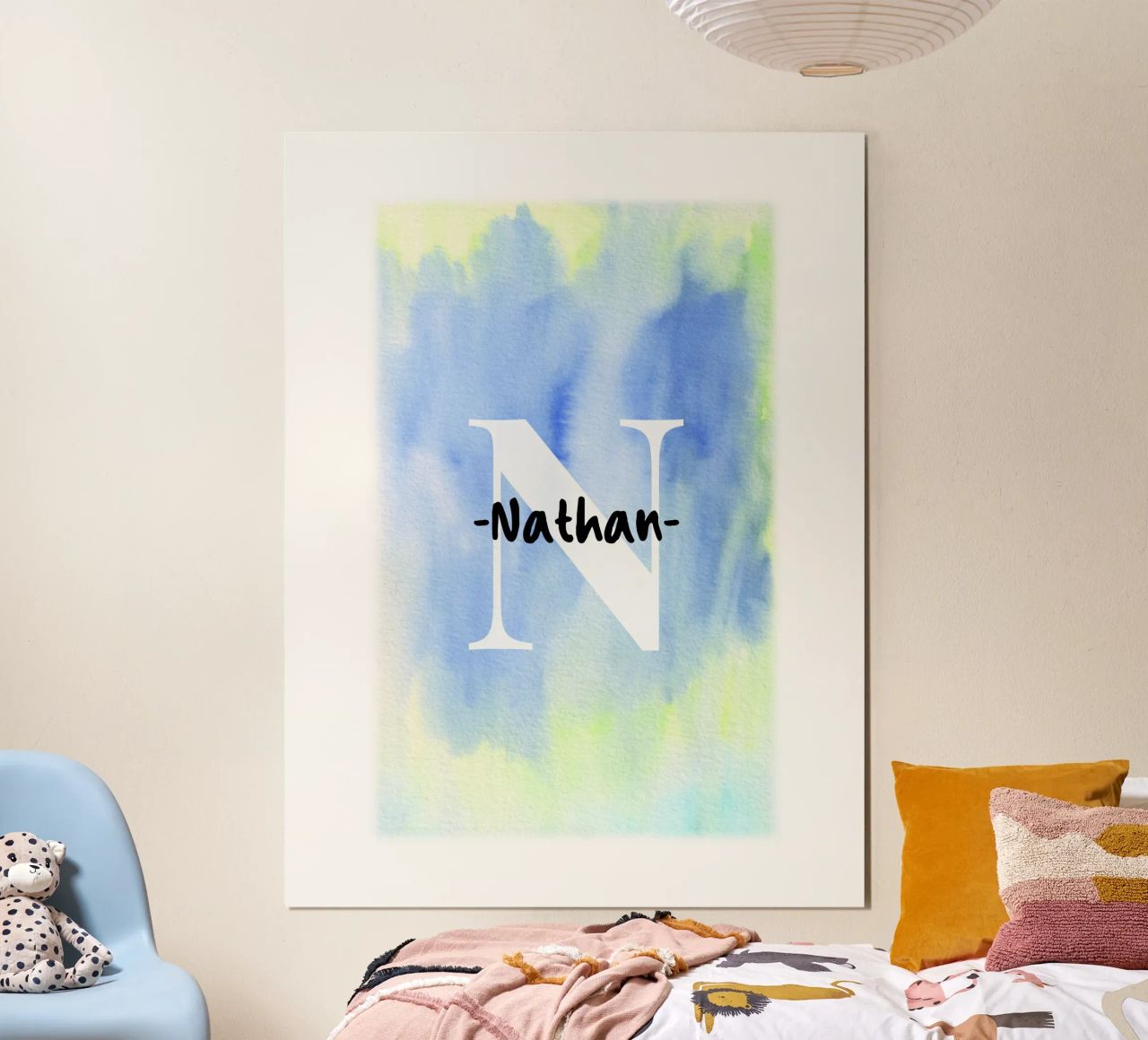 Customizable Watercolor Design – Initial & Name Art poster by Ben & Clo creations