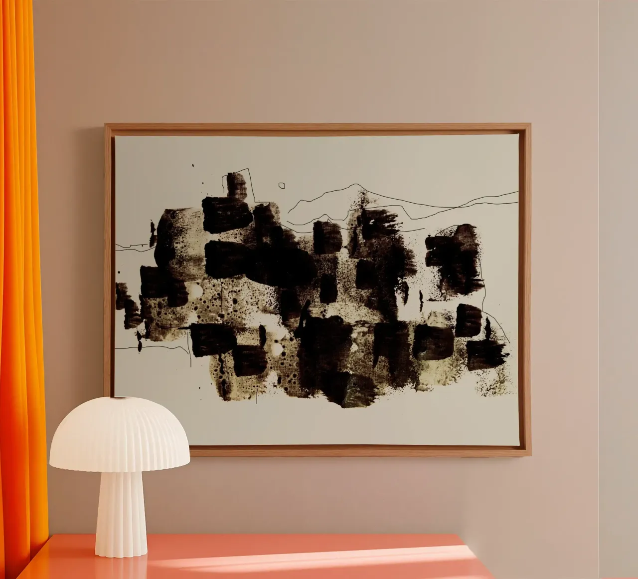 Abstract Brush Stroke tela con Cornice a cassetta da nileshkikuuchise