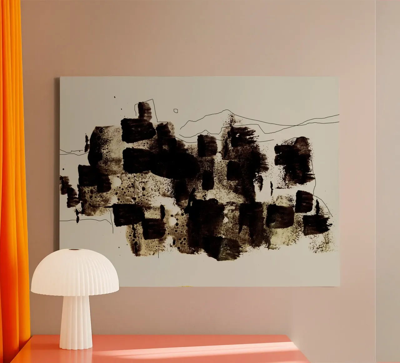 Abstract Brush Stroke tela con Cornice a cassetta da nileshkikuuchise