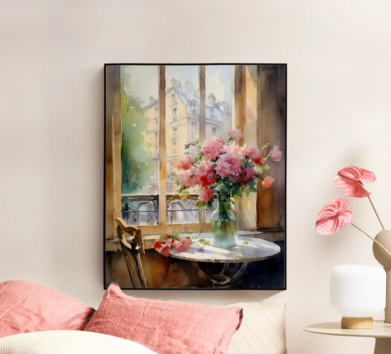 Pink Flowers plexiglass da Artsy Bessy