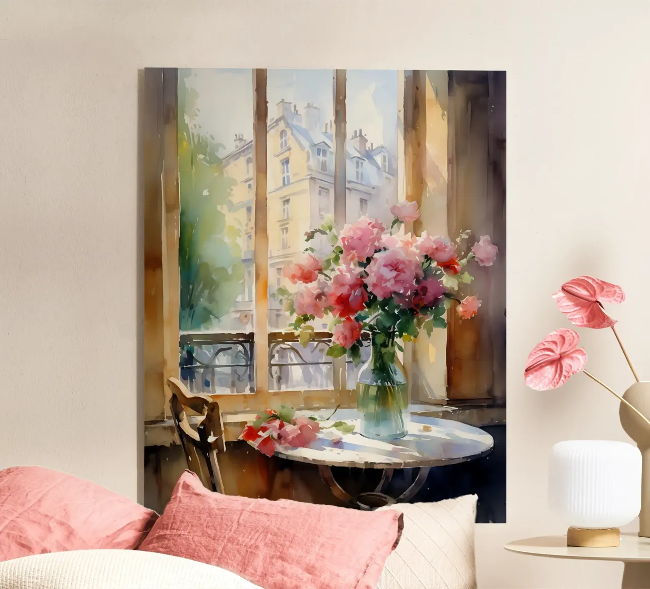 Pink Flowers plexiglass da Artsy Bessy